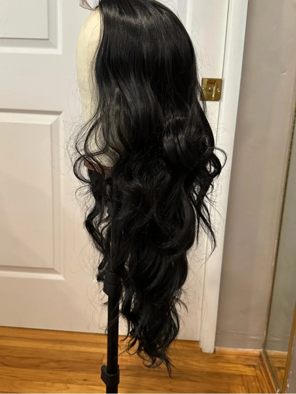 Synthetic 26” Black Wavy Lace Part Wig - Natural Shine #TC6